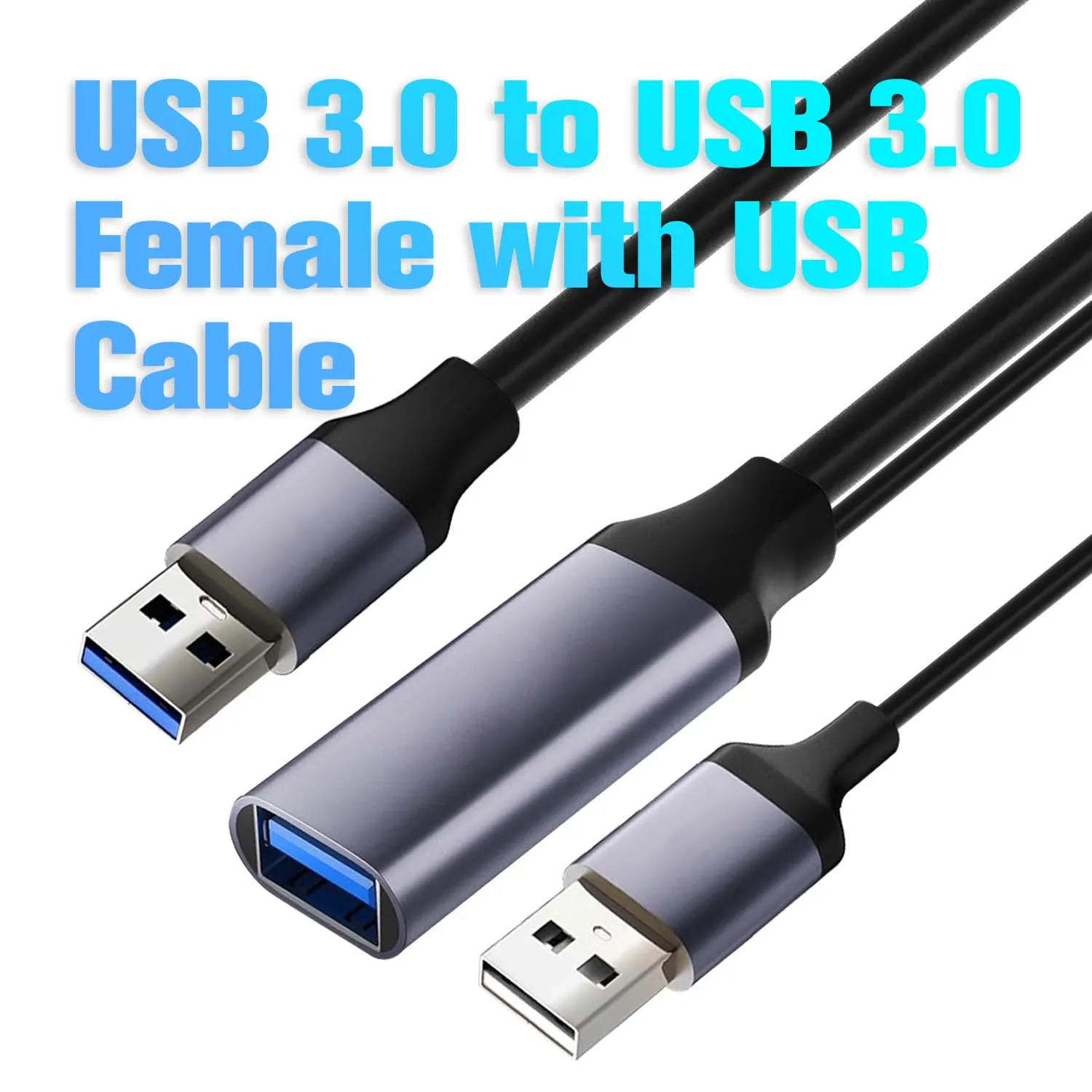 

Active USB 3.0 Male to Female Extension Cable USB A Repeater Extender Cord with USB Power Supply for Laptop,Webcam,Xbox,PS4,VR