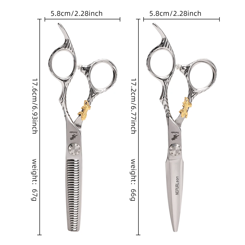 

Professional 6" Hair Scissors & Thinning Shears - Barber-Grade Hairdressing Tools for Precision Cutting, Texturizing, Salon