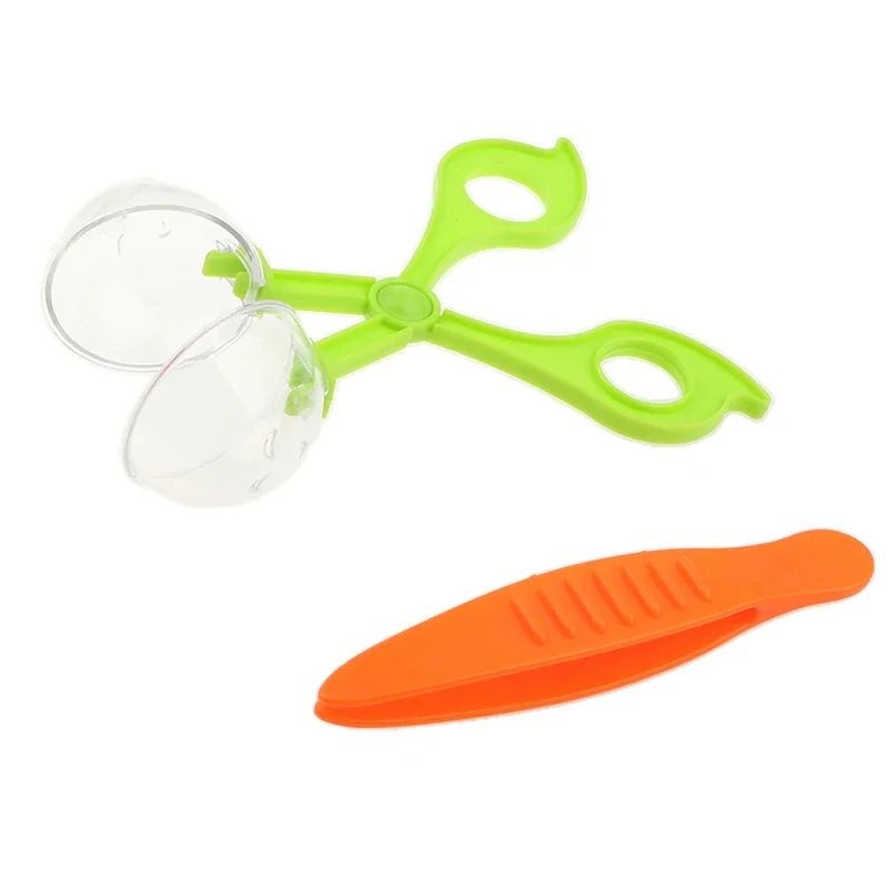 Children School Plant Insect Biology Study Tool Set Plastic Scissor Clamp Tweezers Cute Nature Exploration Toy Kit For Kids 1PCS