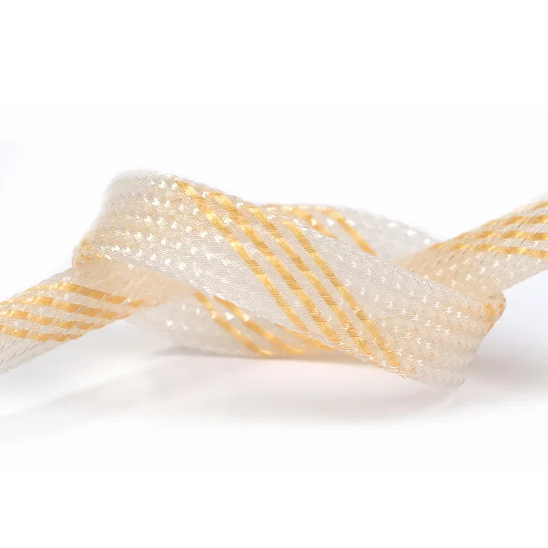 1~50m Clear Gold PET Braid Sleeve 2/4/6/8/10/12/16mm High Density Sleeving Snake Skin Cable Wrap Sheath For Electric Cables