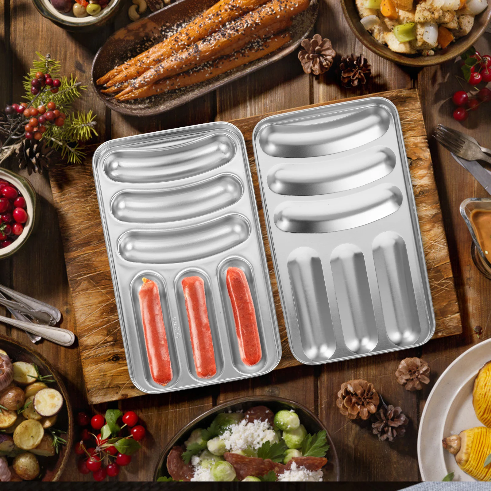 

Stainless Steel Sausage Mold Hot Dog Maker Kitchen Tool Baking Pan Food Grade 304 DIY Supplies Steam Oven Safe