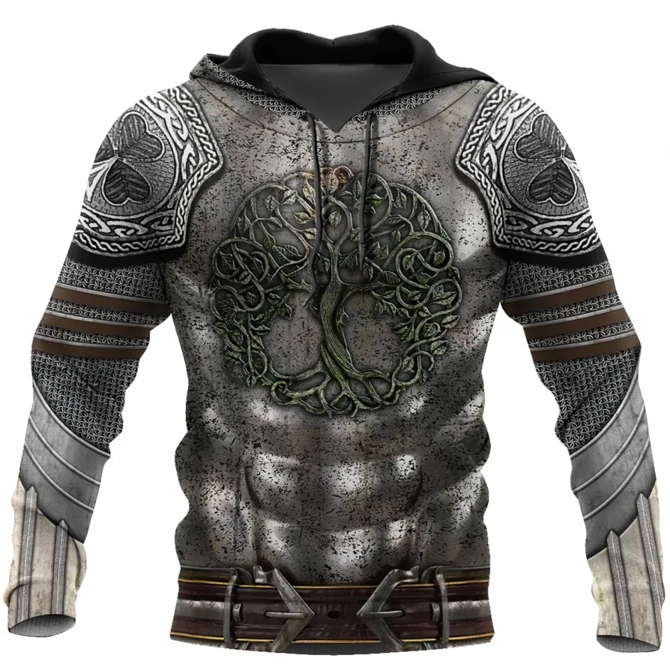 Knights Templar 3D-Druck Herren Laxity Hoodie Lässiger Oversize-Pullover Beliebter Streetwear-Mode-Sweatshirt Trendige Herrenbekleidung – Detail 11