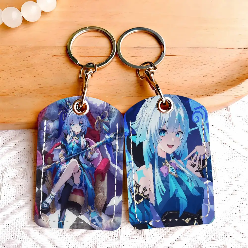 Game Honkai Star Rail Cerydra Card Holder With Keychain Executive Protection For Bank Credit Subway Bus Case