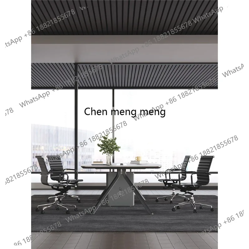 New product] Office furniture company conference table light luxury high-end business room long table high-end simple