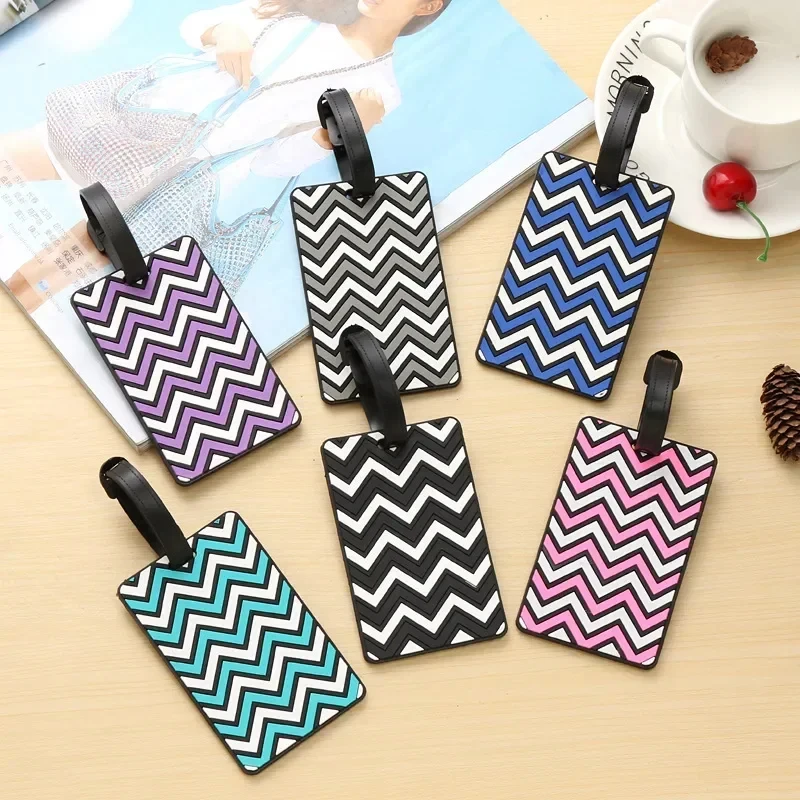 PVC Luggage Tags New Creative Geometric Boarding Pass Luggage Identification Tags Suitcase ID Lables Travel Accessoires