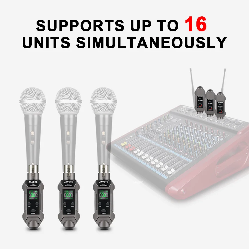 Drahtloses XLR-Sender- und Empfängersystem/164 Fuß Reichweite/geringe Latenz/kompatibel mit dynamischen und Kondensatormikrofonen, wiederaufladbar/Konvertierung