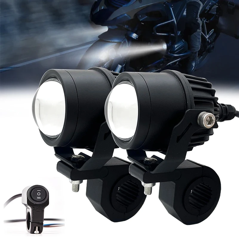 

Motorcycle Accessories 60W LED Spotlight Auxiliary Headlight Driving Light for Motorcycles bicycles ATV Hi/Low beam Work Light.