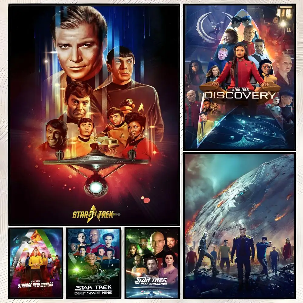 Movie S-Star Trek Poster Self-Stick HD PVC Wall Art Poster, Waterproof Decor for Bedroom, Living Room and Home