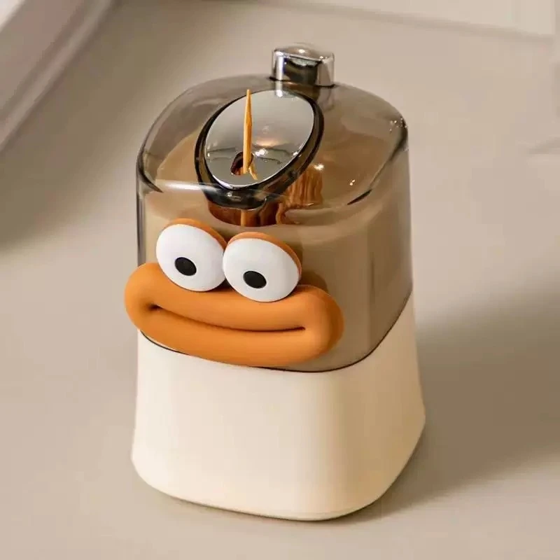 

Toothpick Holder Cartoon Sausage Mouth Cute Dispenser Cream Aesthetic Storage Box For Table Decor Home Gift For Kids Women
