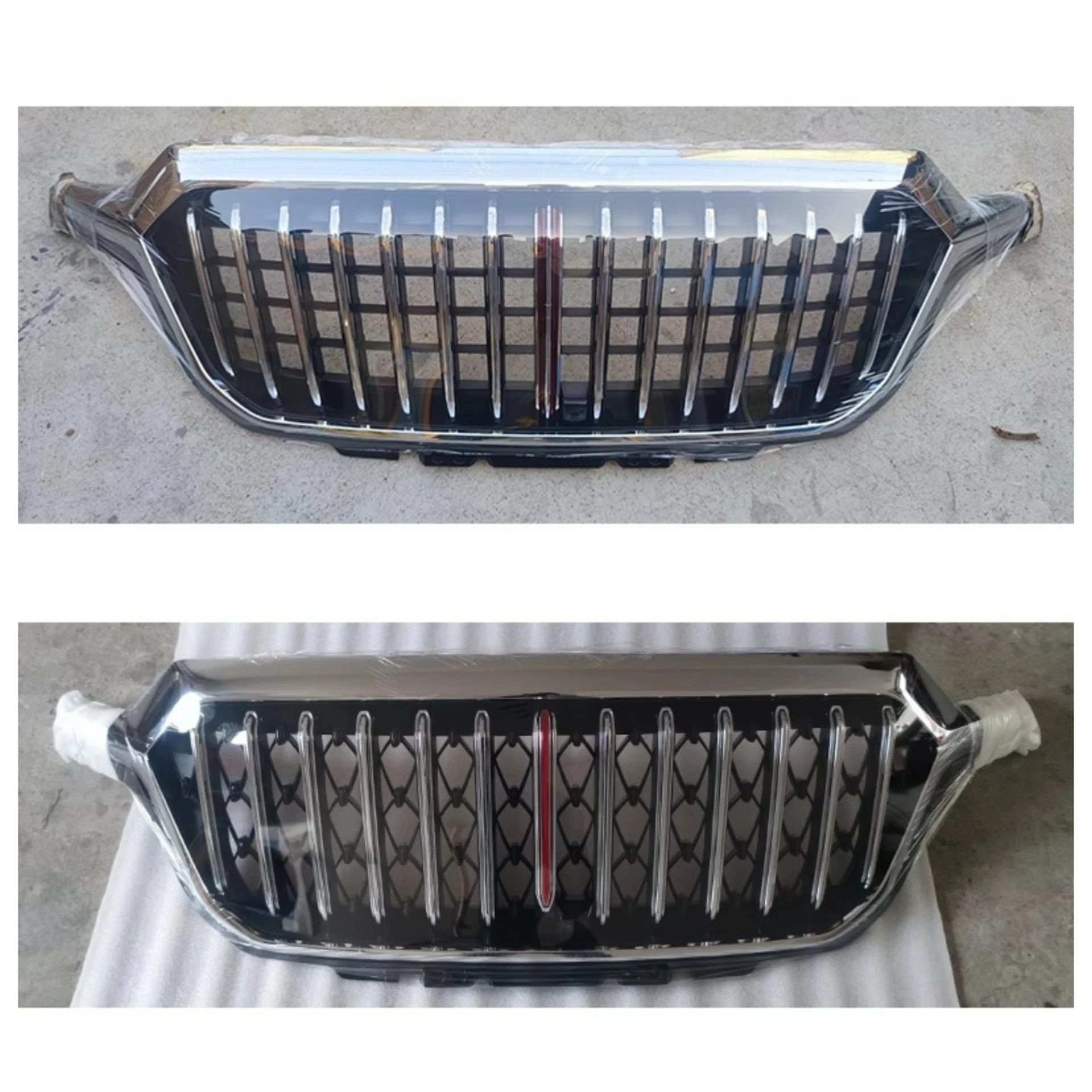 Chrome Front Grille Radiator Grill Assembly for Hongqi Red Flag HS5 19-22 Modified Chrome Plated Mask Body Kit Car Accessories