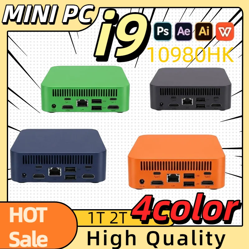 New MINI PC  Core i9 10980HK 16GB RAM 1TB 2TB SSD WIFI 6 BT5.2 4K HD Mini Gaming Office Study Pc