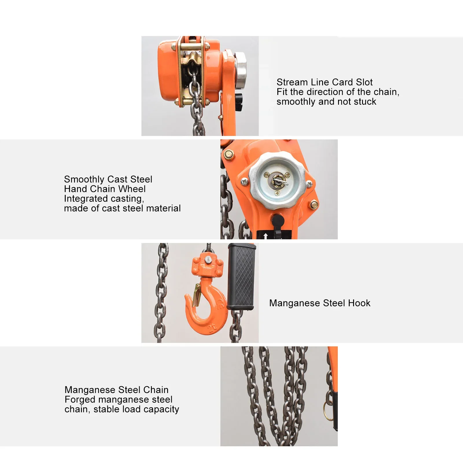 Lever Chain Hoist 1.5T 3300LBS Load Capacity 2.5M Manual Ratchet Chain Puller Hoist for Transportation Construction