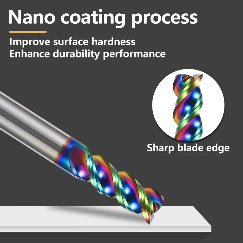 WALTETAP U สล็อตคาร์ไบด์ Endmill HRC65 3 ขลุ่ย DLC เคลือบทังสเตน Steen Milling CUTTER 4 มม.6 มม.8 มม.10 มม.12mm CNC เครื่องมืออลูมิเนียม