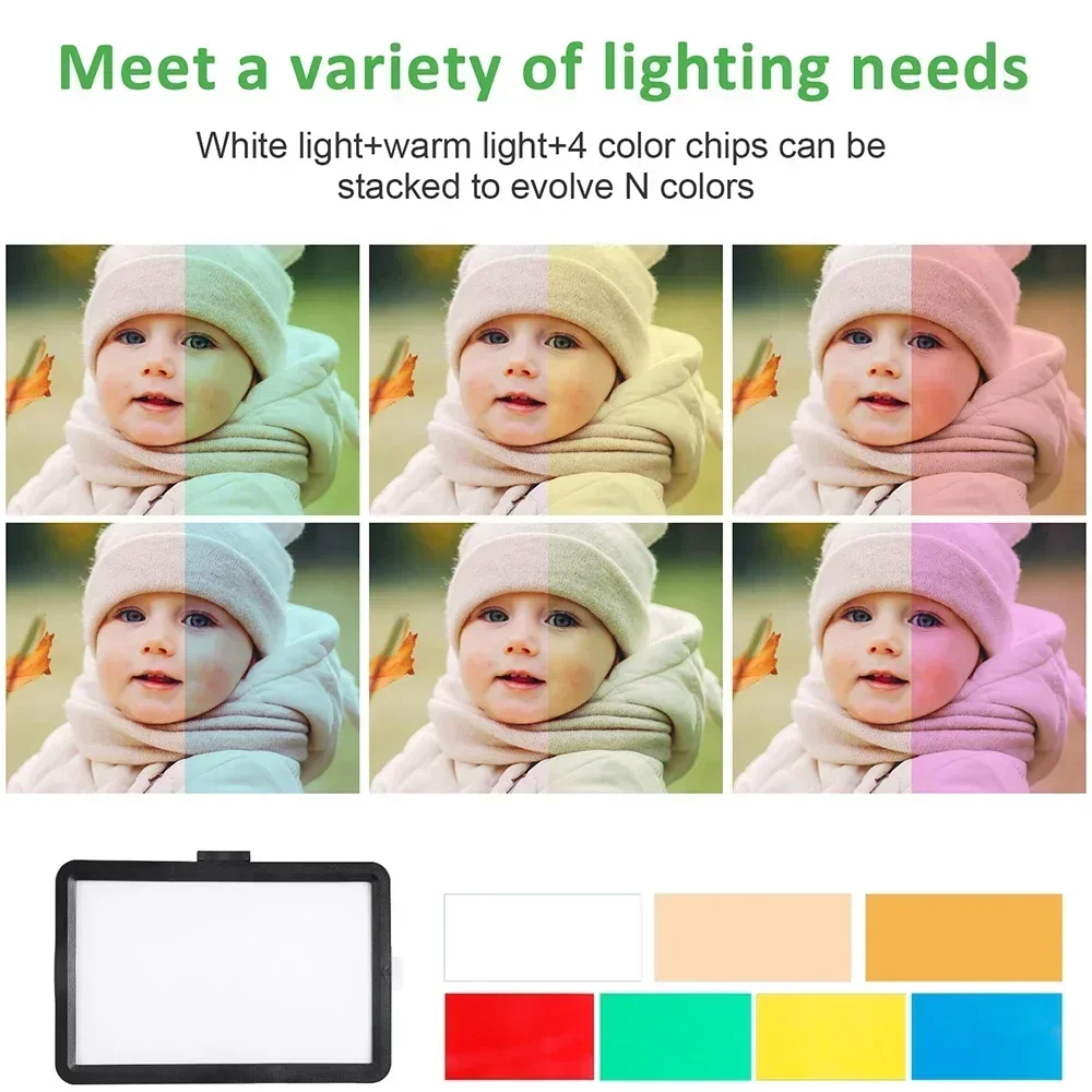 UEGOGO 110cm penyangga Tripod ponsel, lampu isi 1.1m dengan LED Panel lampu Video RGB filter lampu fotografi siaran langsung foto