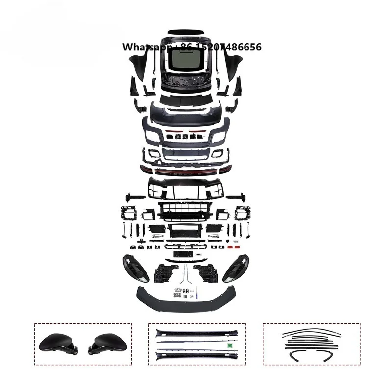 BOdy Kit Car Parts Front Bumper with Fog Light Cut-Outs and Rear Bumper for 2009-2016 Modification Upgrade 976