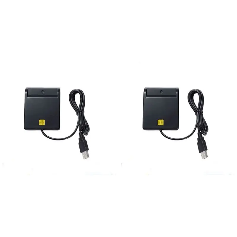 

2X USB Smart Card Reader For Bank Card IC/ID EMV Card Reader High Quality For Windows 7 8 10 For Linux OS USB-CCID ISO