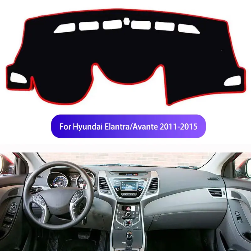 

For Hyundai Elantra Avante 2011 2012-2015 Car Dashboard Covers Mat Shade Cushion Pad Carpets Platform Desk Cover Mats Carpets