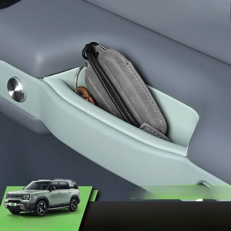 ل BAIC BJ30 2025 2024 باب السيارة صندوق تخزين مسند الذراع صندوق تخزين من السيليكون مقبض الباب صندوق تخزين غطاء تعديل