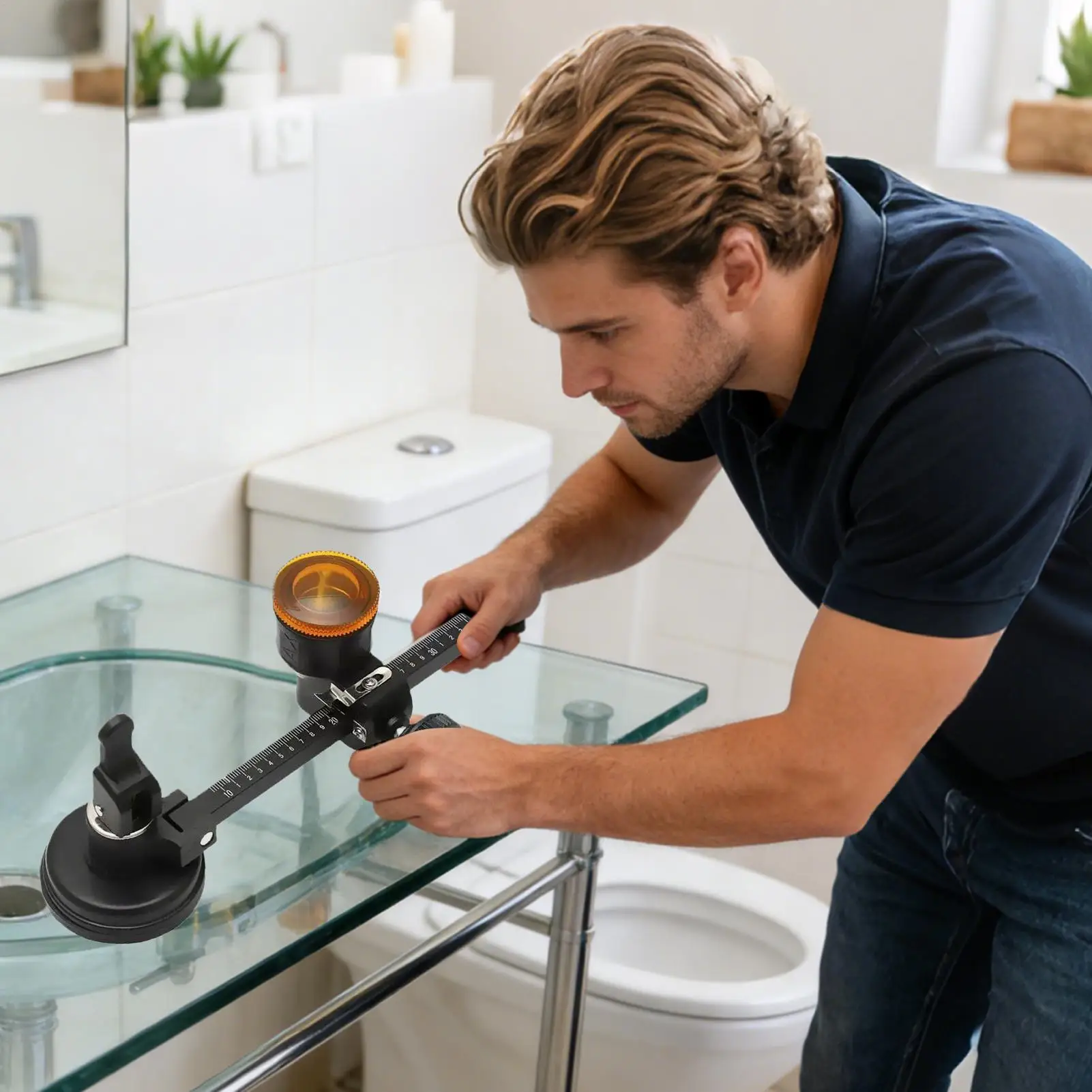 Mirror Cutter 300/400mm Professional Adjustable Heavy Duty Compass Circular Cutter For Home Renovation Bathroom Mirror Window