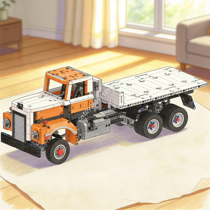 

1775 деталей MOC, конструктор «Технический эксперт», модель грузовика Fleetstar, строительные блоки, рождественский подарок, архитектурная игрушка, развивающая идея для обучения