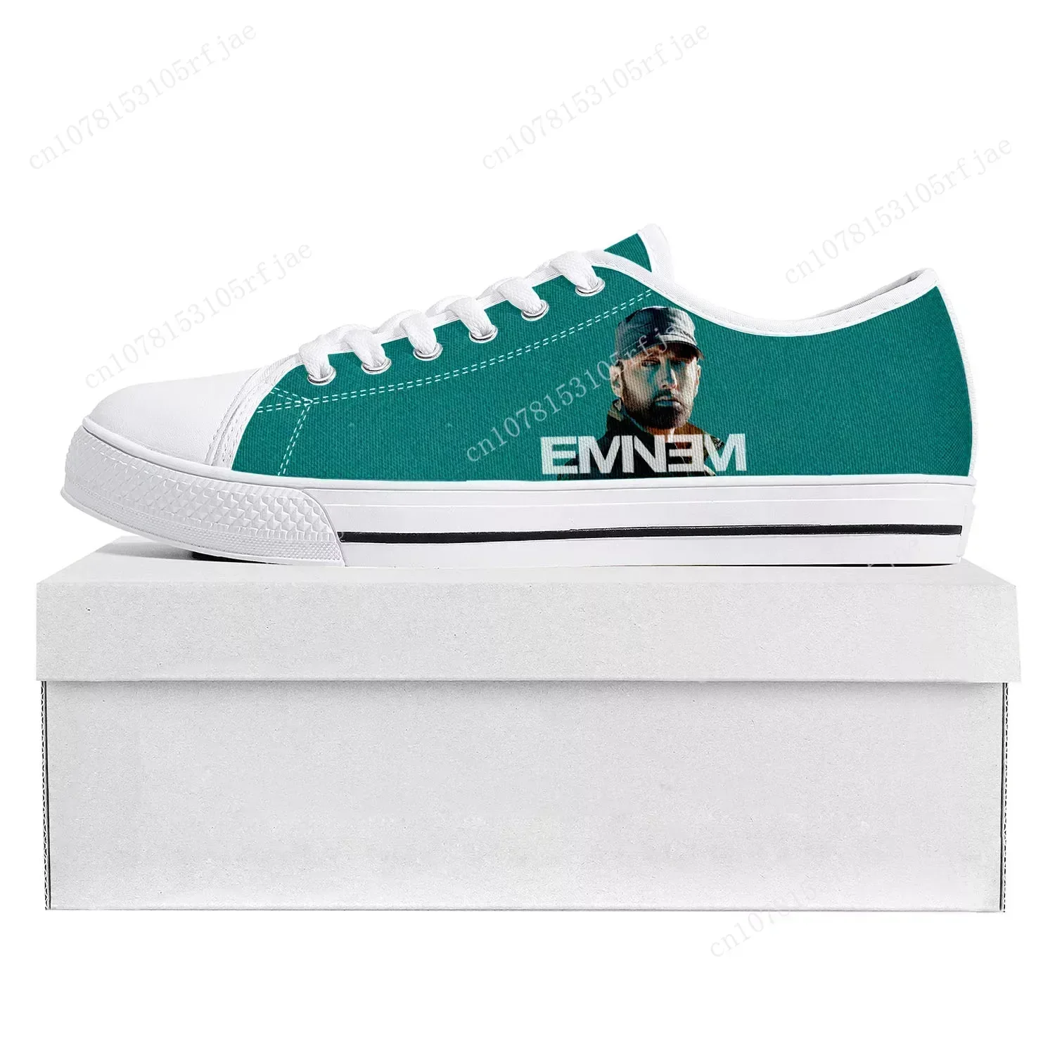 Eminem Hip Hop Rapper Music Popular Low Top Sneakers Mens Womens Teenager Canvas Sneaker Couple Shoes Custom Shoe