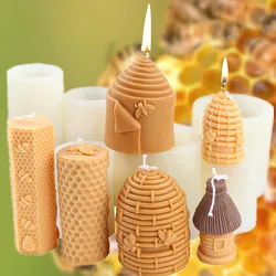 3D Bee Honeycomb Candle Molds Beehive Silicone Mold for Homemade Beeswax Candle Soap Hand Lotion Bars Crayon Wax Melt Hives