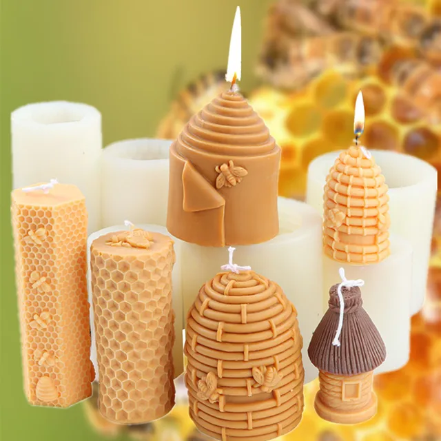 3D Pszczoła Formy do świec o strukturze plastra miodu Ula Silikonowa forma do domowej roboty świec z wosku pszczelego Bars Balsam do rąk Kredka Wosk Melt Hives