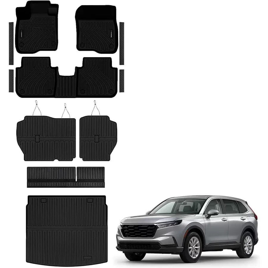 

Всепогодные коврики с верхним грузовым ковриком, спинкой и защитой порога для Honda CRV TPE 2023, аксессуары G