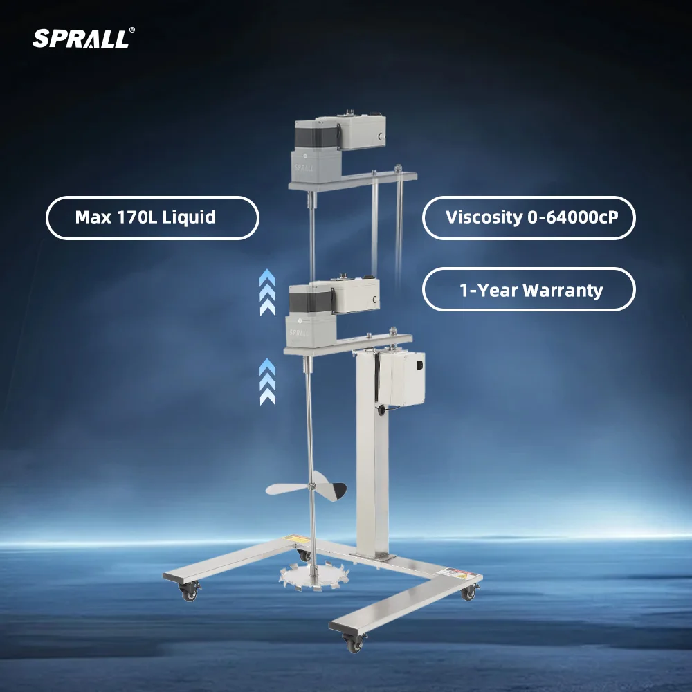 【HOT】SPRALL Industrial Blender 170L Volume Dishwashing Liquid Soap Shampoo Mixers Electric Solvents Paint Agitator Mixing Machin