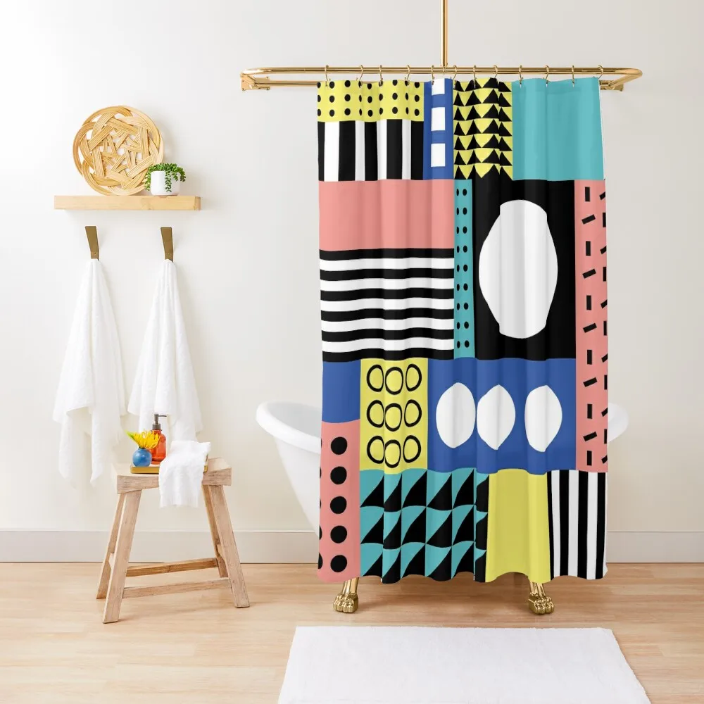 

Memphis Pattern 23 - Retro 90s / 80s Shower Curtain Bathroom And Shower Anime Bathroom Curtain