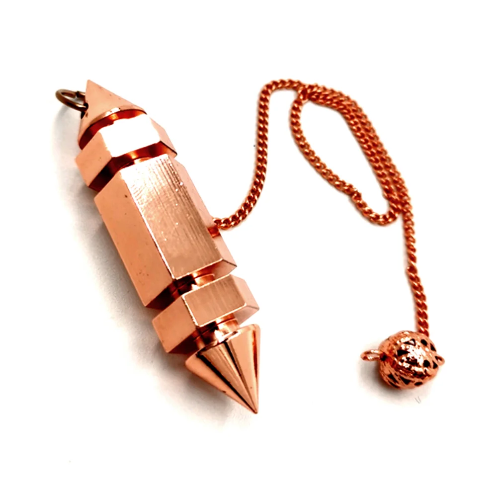 Big Healing  Metal HexagonalPendulums for Divination Copper Pendulum High Energy Pendulo De Bronce Pendulos De Mesa