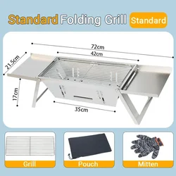Outdoor Stainless Steel Folding Barbecue Stove for Home and Outdoor Charcoal Barbecue Smokeless Portable Folding Barbecue Stove