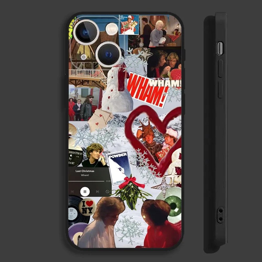 حافظة هاتف Band W-Wham Last Christmas لهاتف iPhone 16,15,14,13,12,11,Pro,Max,Plus,Mini,X,XS,XR,8,7,6,S,SE حافظة سوداء ناعمة