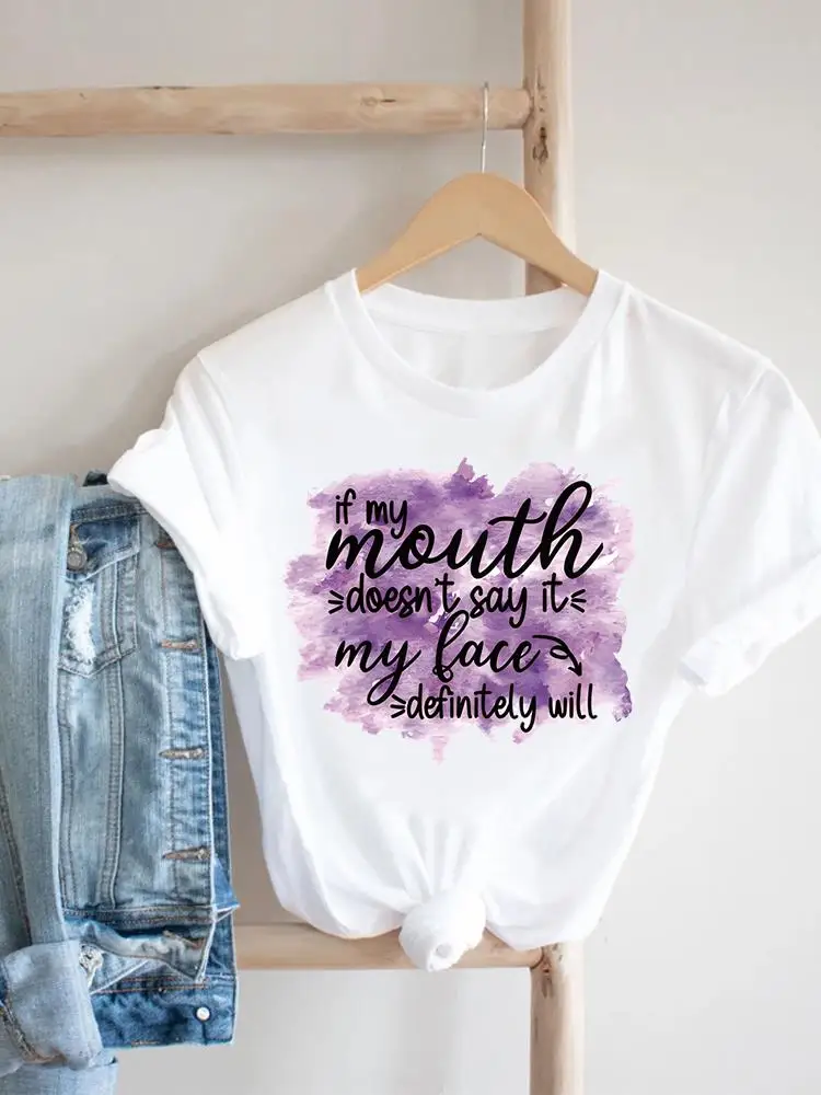 

Sweet Letter Trend 90s Women Fashion Ladies Short Sleeve Tee Clothing Casual Graphic T Shirt Top Female Print White T-shirt