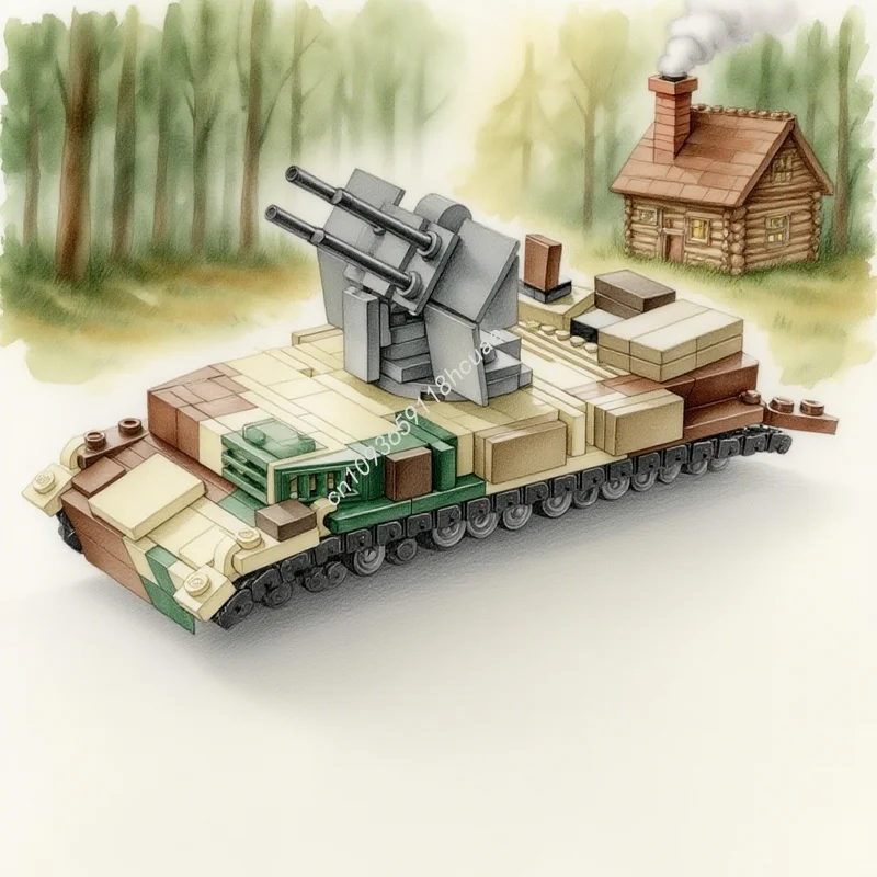 

425pcs MOC System Flakpanzer IV 1 Scale Model Building Blocks Construction DIY Toys Creative Idea Christmas Gifts Education