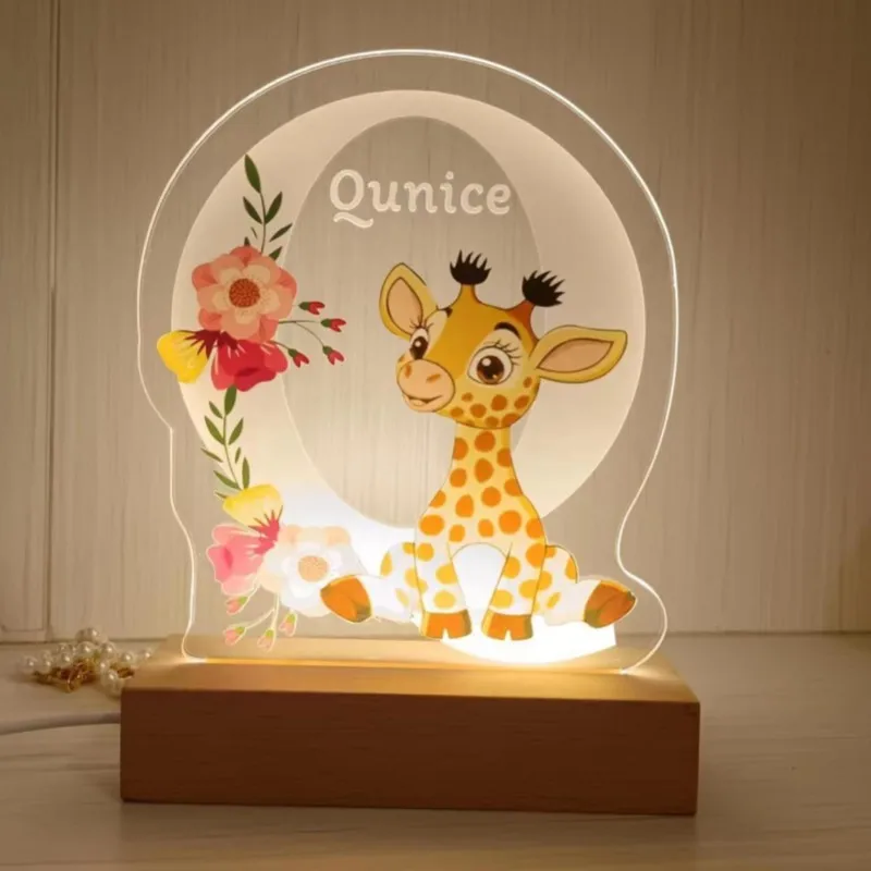 Personalized Acrylic Night Lamp Personal Baby Name Custom Cartoon Light Birthday Gift for Kids Children Home Bedroom Decoration