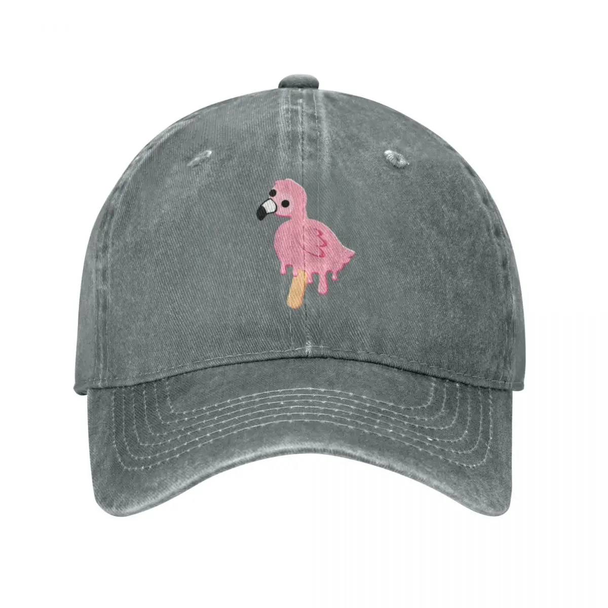 

Flamingo Bird Popsicle Baseball Caps Snapback Washed Denim Hats Outdoor Adjustable Casquette Streetwear Baseball Cowboy Hat