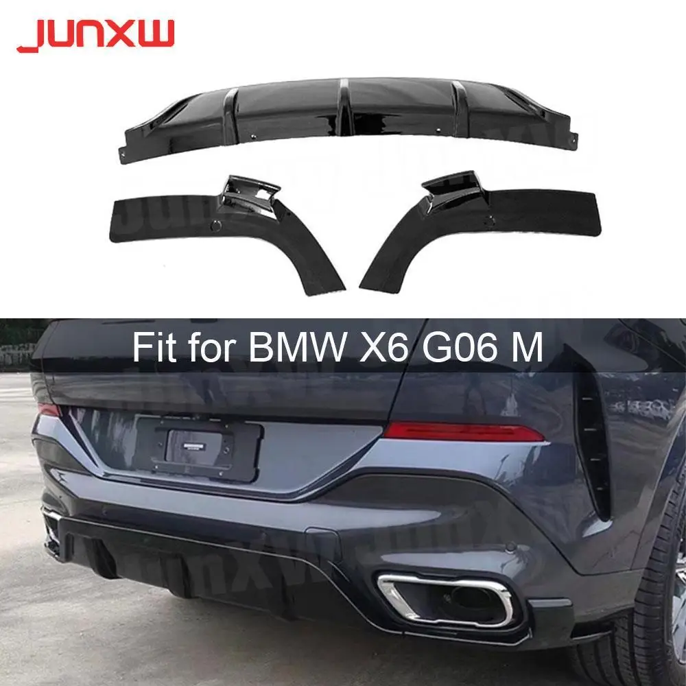 

Gloss Black Rear Bumper Diffuser Lip for BMW X6 G06 M Sport 2020- 2022 Car Splitter Spoiler Plate ABS Carbon Look