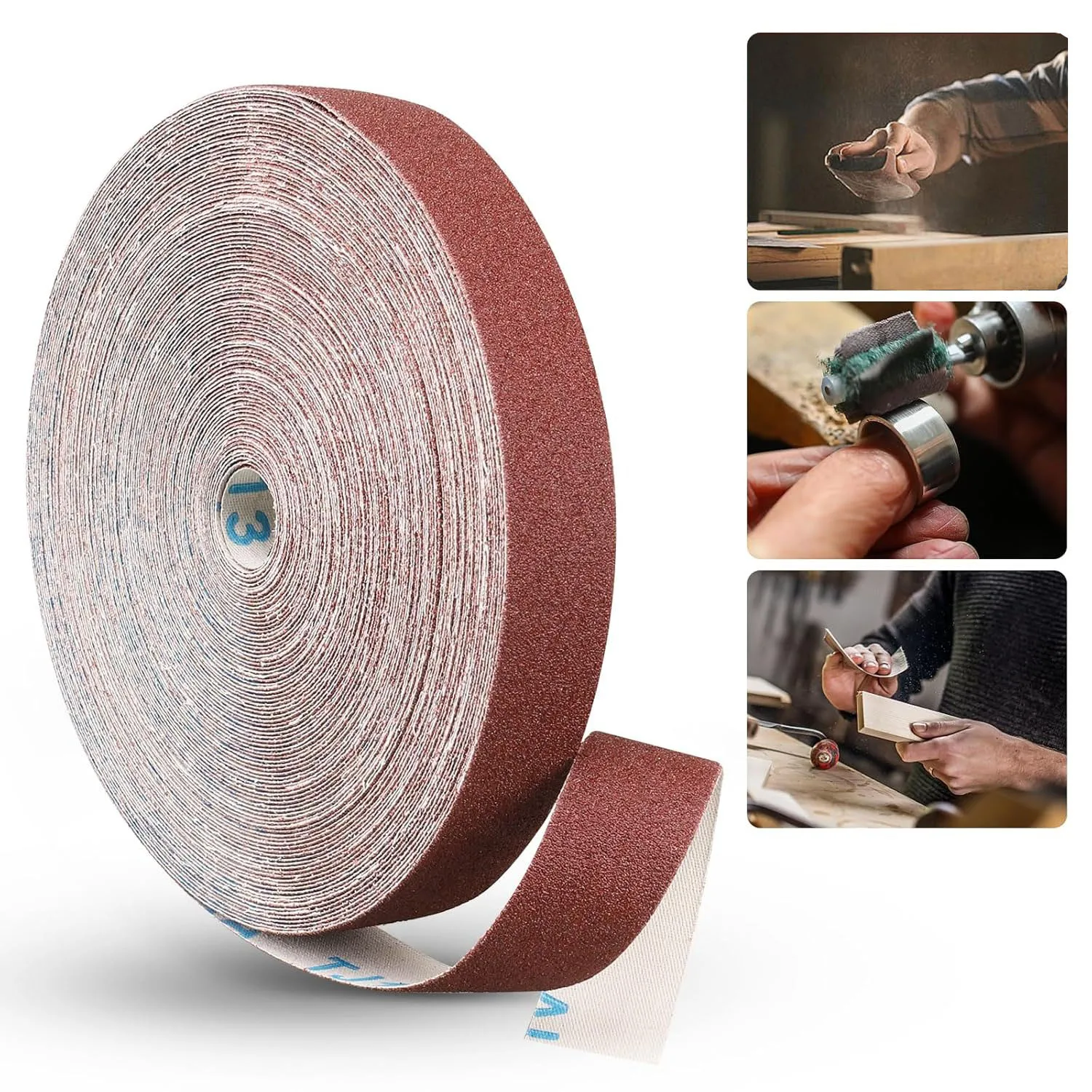 1-Zoll-Schleifstoffrollen, durchgehendes Schleifpapier (6m) geeignet für Holzschleifen, Metallpolieren, Autopflege