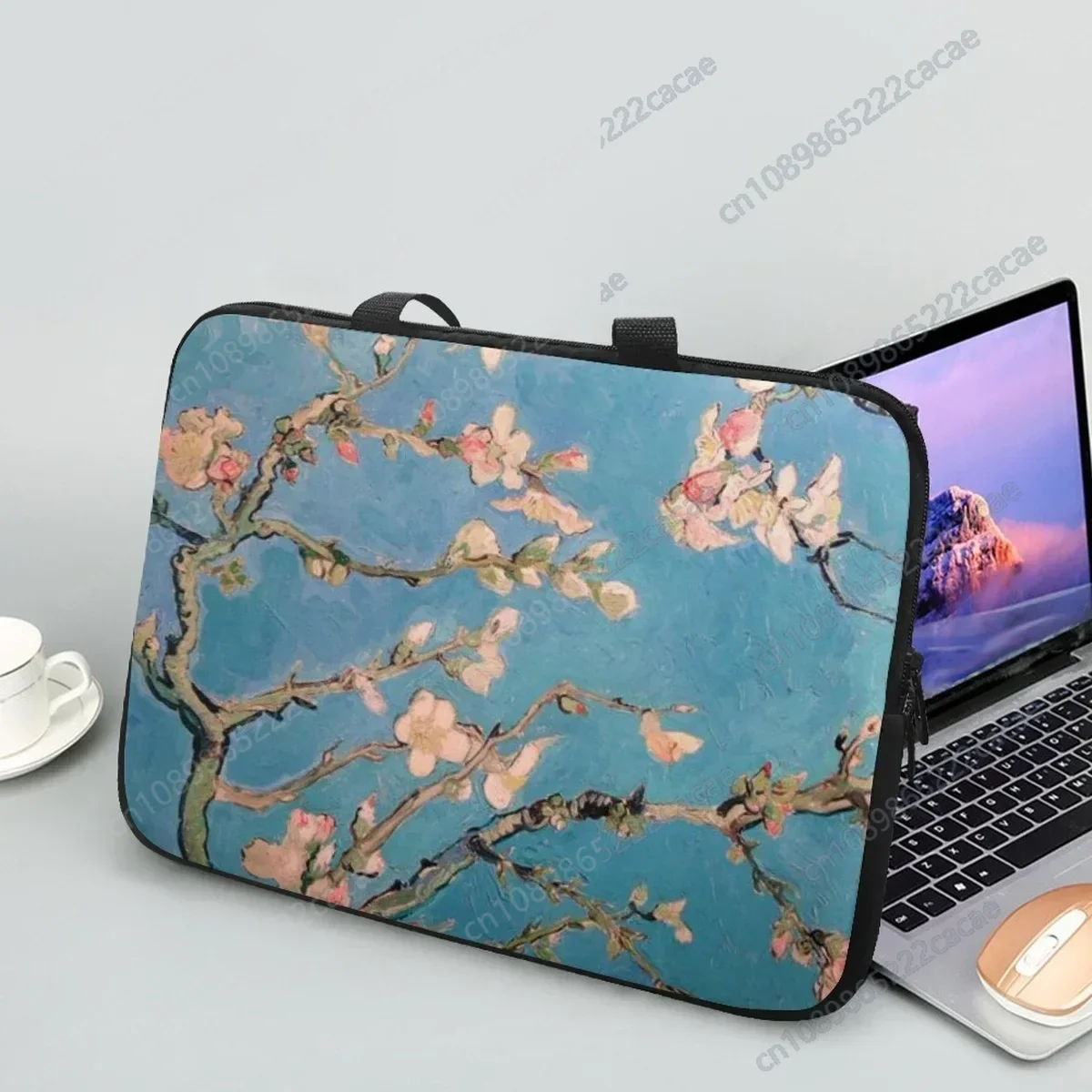 Almond Blossoms Van Gogh Oil Painting Designer Tablet Bag Vintage Portable Briefcase Notebook Case Cover Adult Computer Bags New