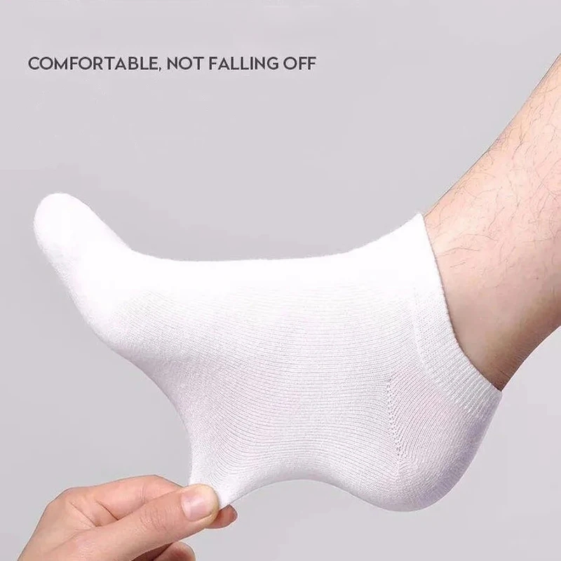 10 Pairs White Boat Socks For Women Men Invisible Low Cut Silicone Non-slip No-show Ankle Socks Casual Breathable Socks