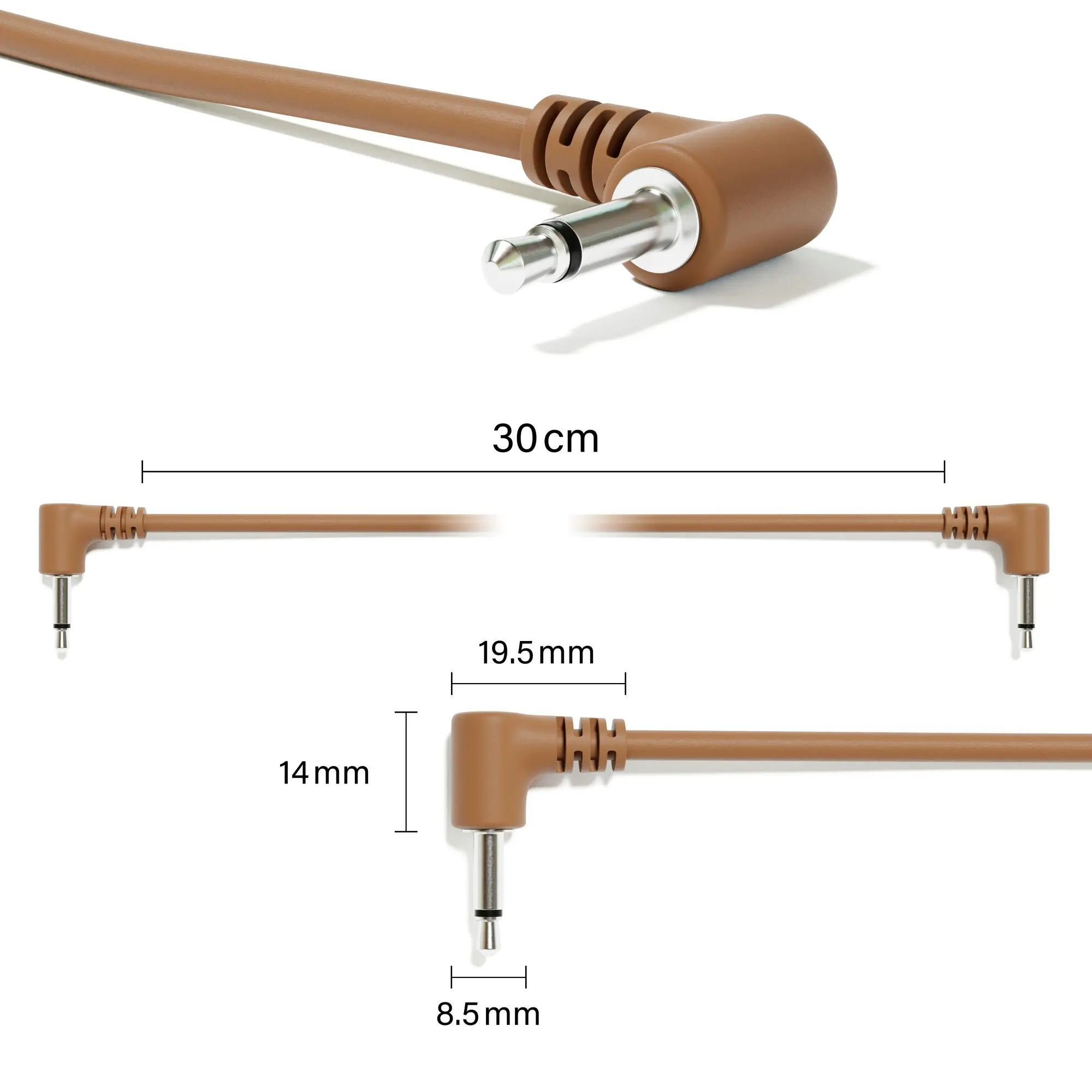 Kątowe Mono modułowe kable krosowe-TS 3.5mm 1/8 cala-12 sztuk