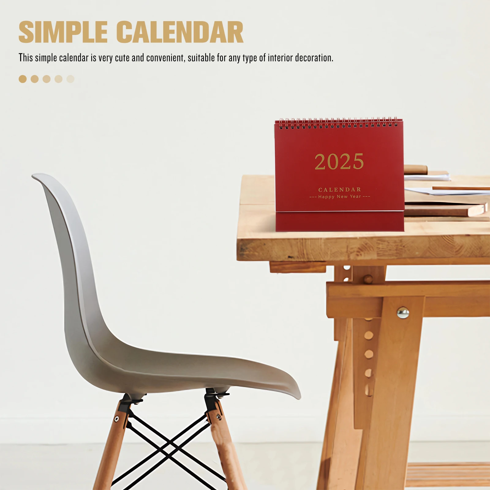 

English Version Desk Calendar Office Supply 2025 Home Office Supplies Spiral Academic Lightweight Portable