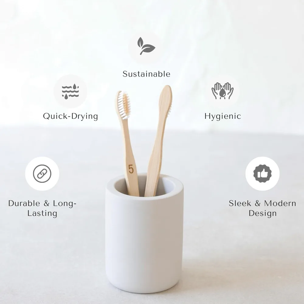 حامل فرشاة الأسنان الحجري من Selegna، حامل فرشاة أسنان دياتوميت للحمام، فرشاة أسنان كهربائية سريعة الجفاف #4