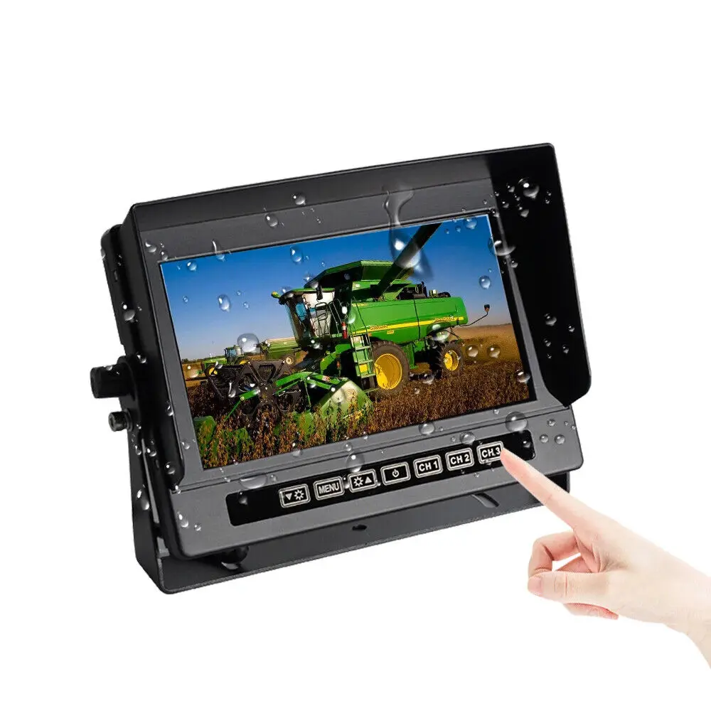 7 Inch Waterproof AHD LCD Rear View Display System with 3-way Video/o Input