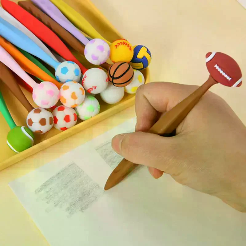 Novelty Cartoon Ball Erasers for Kids Soccer Basketball Shaped Colorful Stationery for Classroom Writing Study