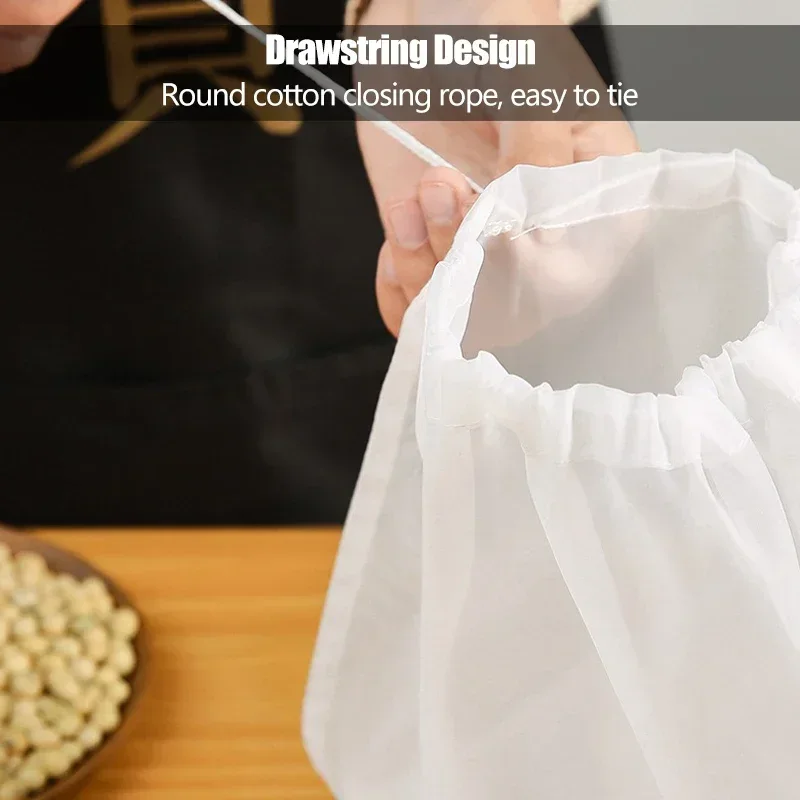 Colander Reusable Yogurt Tea Cheese Brew Food Fabric Home Nylon Soy Milk Wine Nut cloth Brewing Mesh Filter Bag Water Strainer