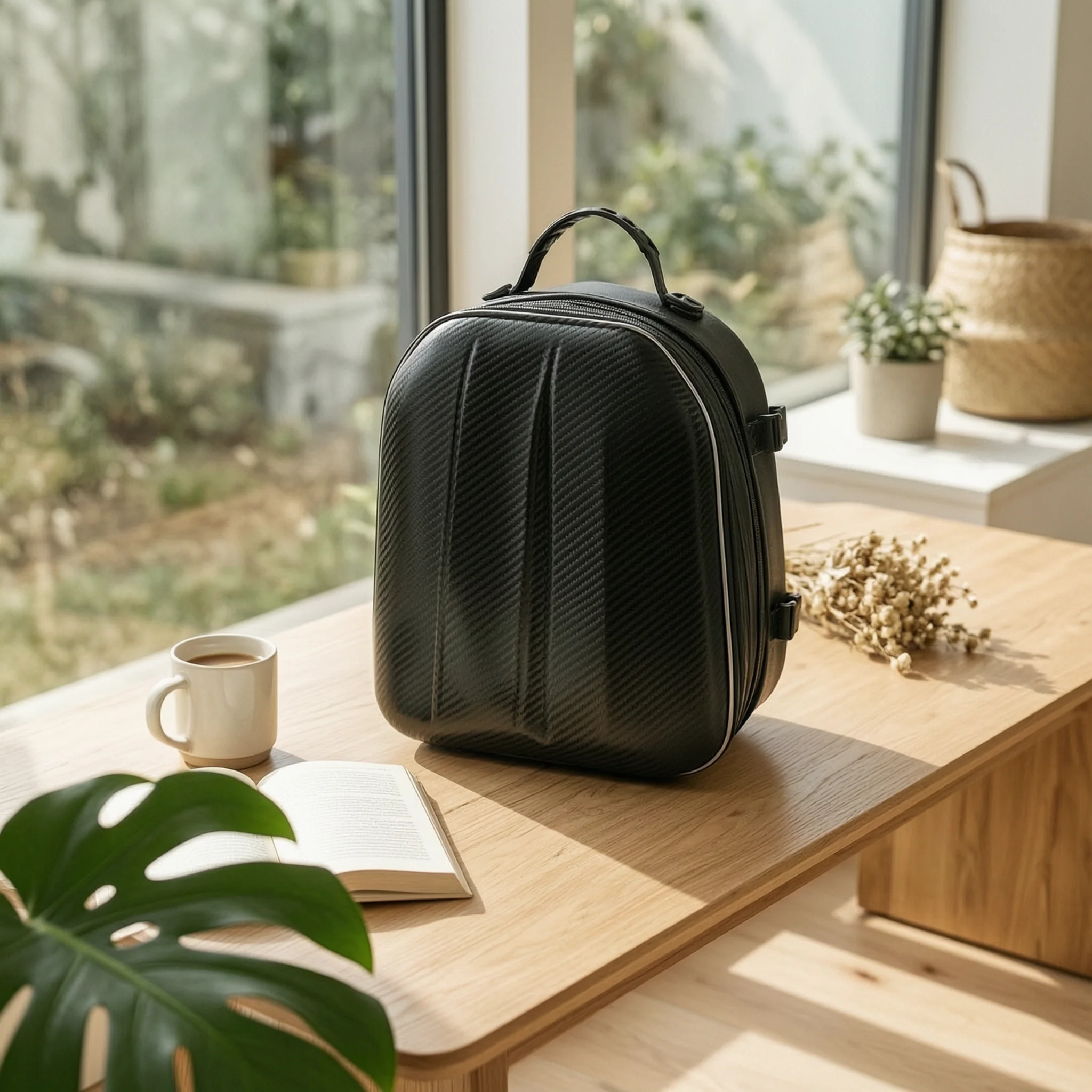 Motorcycle Tail Bag with Rain Cover Carbon-Fiber-Style Motorcycle Tail Bag Dual Use Waterproof for Commuters, Daily Commuting