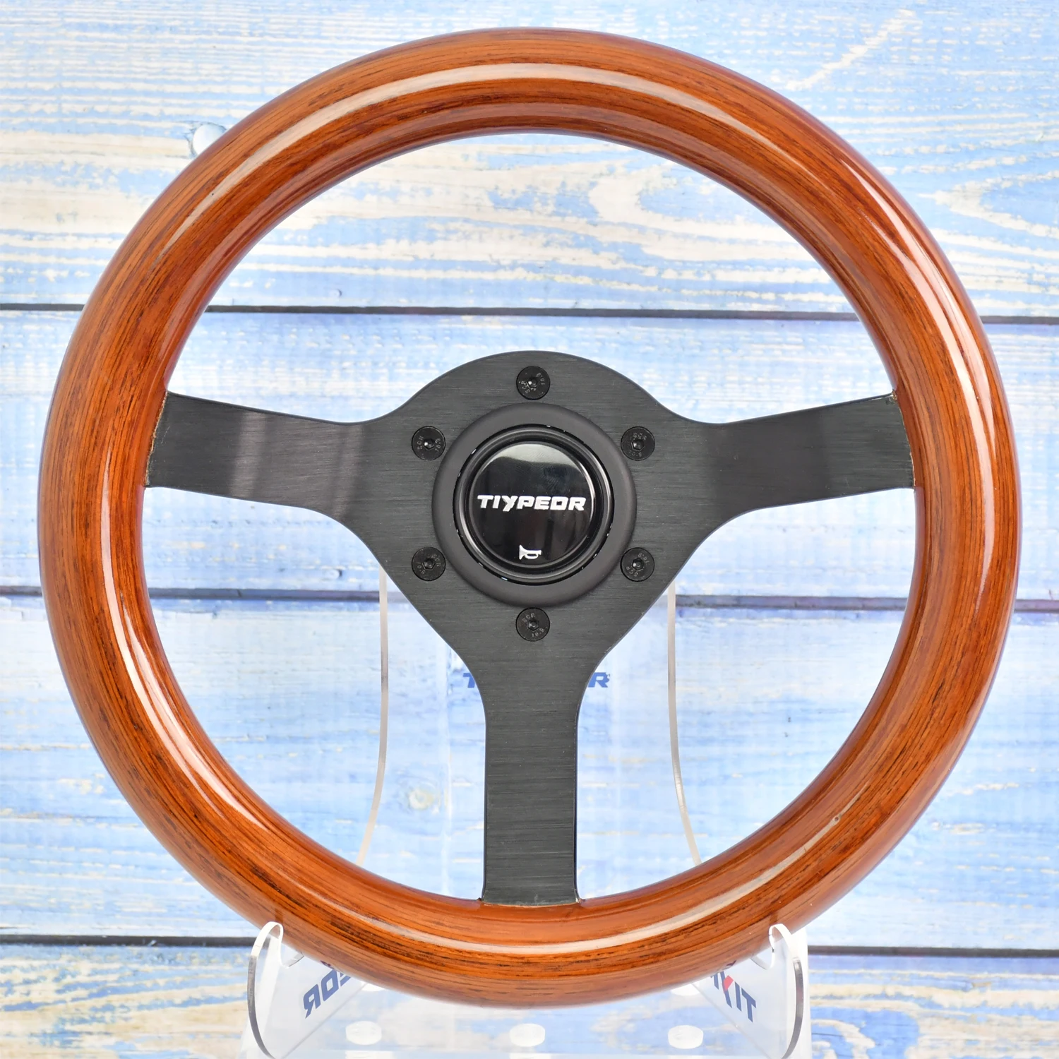 280mm Gaming Steering Wheel 11-Inch Retro Wooden Steering Wheel JDM Classic Racing Drift Modified Universal Steering Wheel