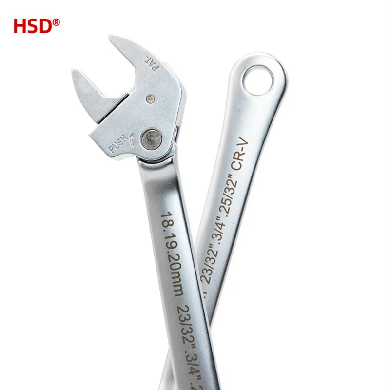 Hsd-self-locking Chave Rápida Atividade de Catraca Auto-ajustável Open-end Wrench Metric Sistema Imperial